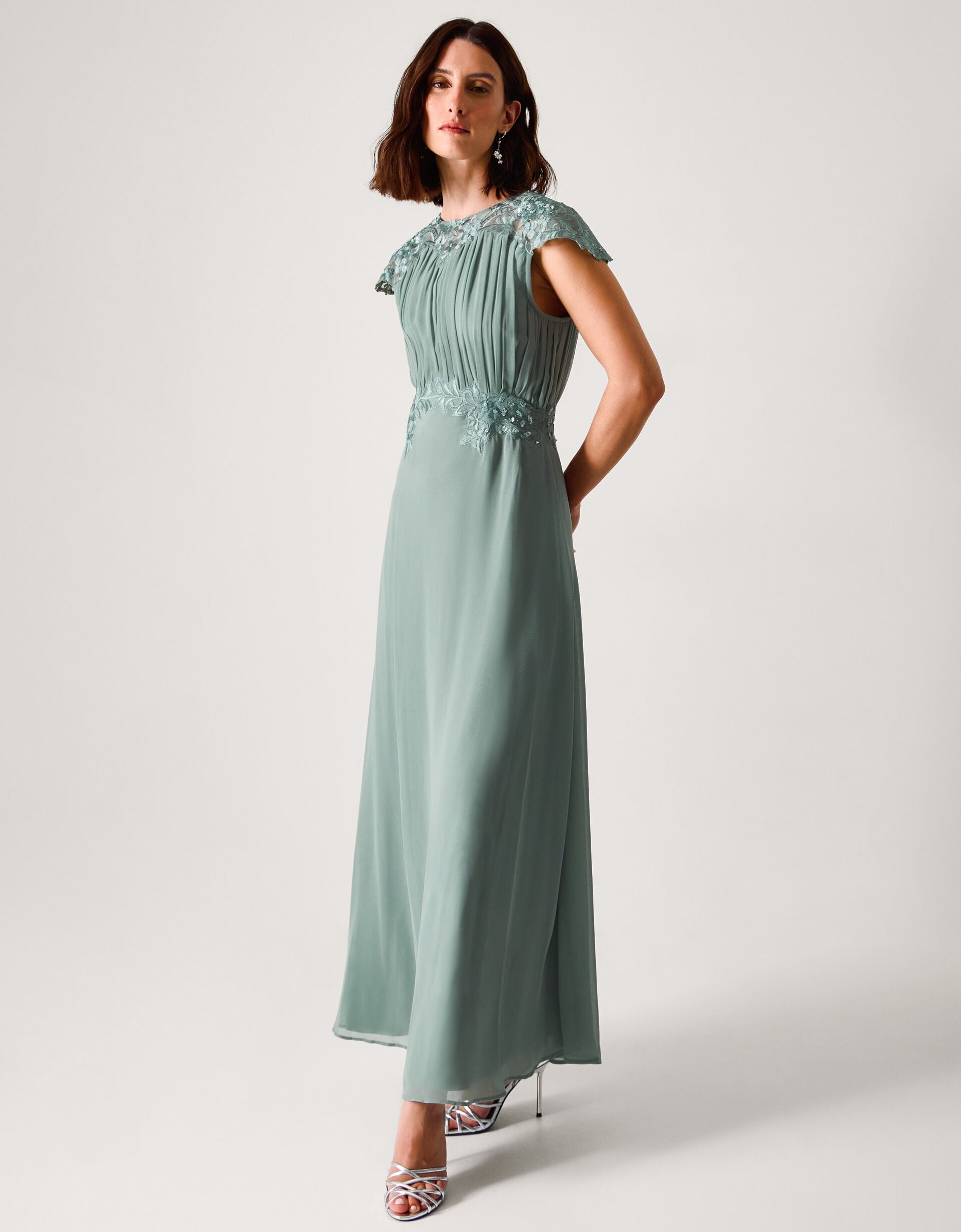 Elodie Lace Chiffon Bridesmaid Dress Green