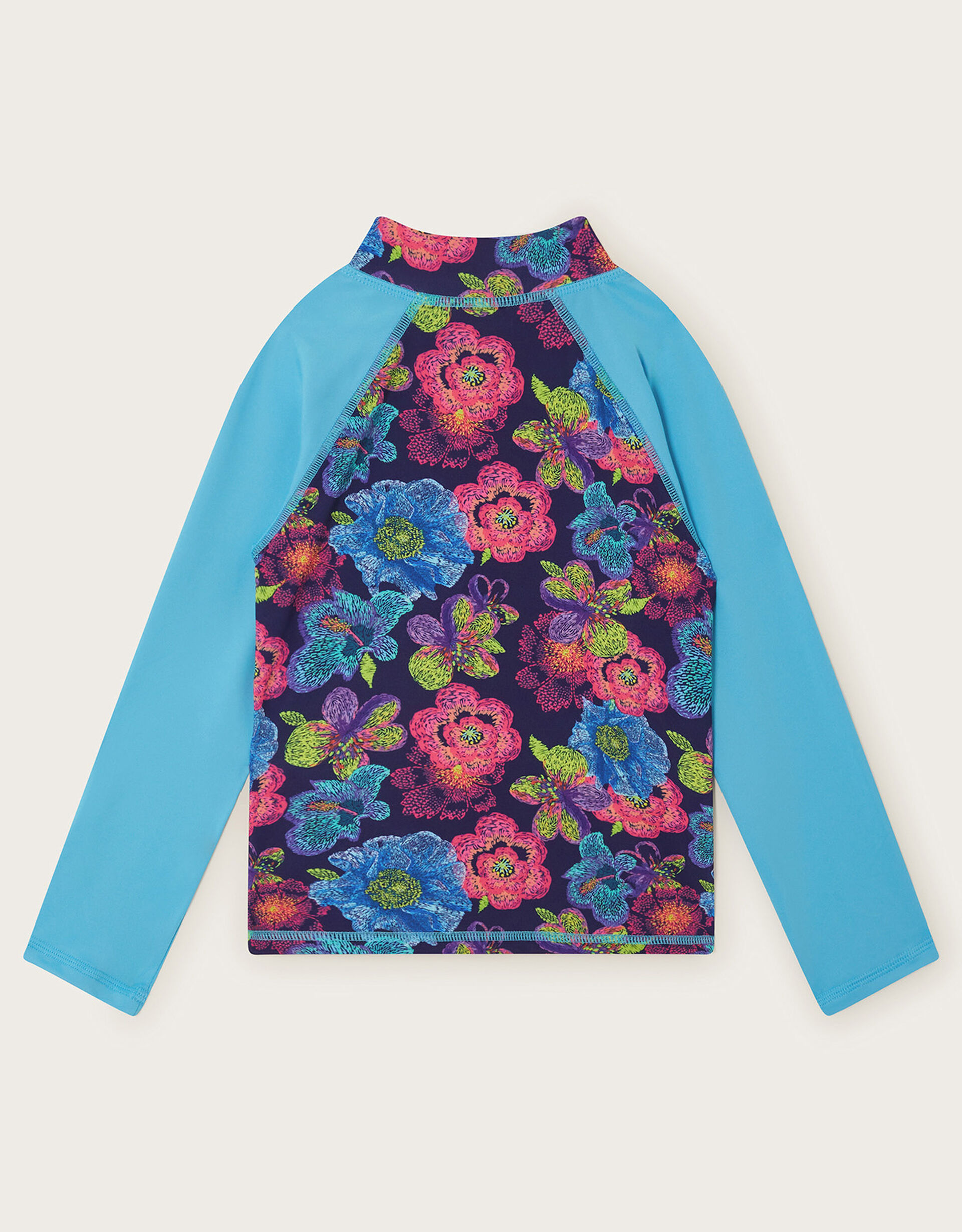 Sketchy Floral Swim Top Blue Girls' Beach & Swimwear Monsoon UK.
