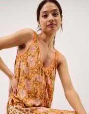 Carris Floral Print Jumpsuit, Orange (ORANGE), large