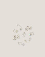 4-Pack Bow & Pearl Clip On Earrings, , large