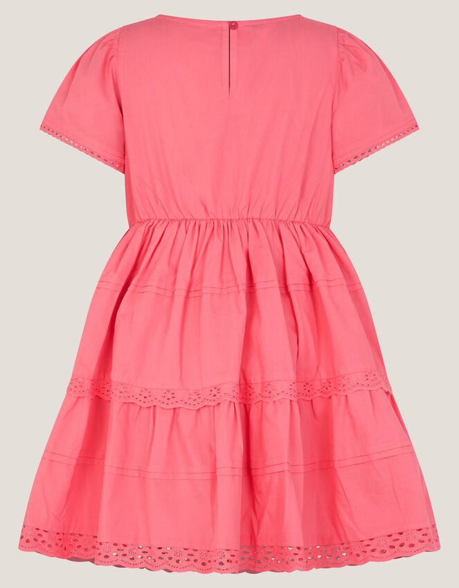 Broderie Tiered Dress, Pink (PINK), large