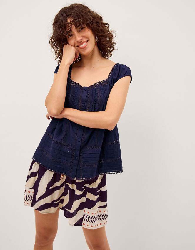 Olivia Lace Trim Top