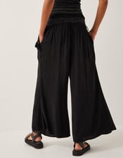 Heidi Shirred Wide Leg Trousers, Black (BLACK), large