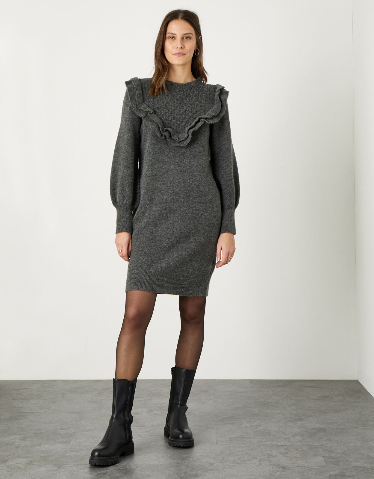 Grey shop frill dress