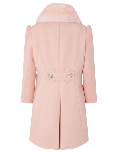 Scallop Trim Double-Breasted Coat Pink | Girls' Coats & Jackets ...