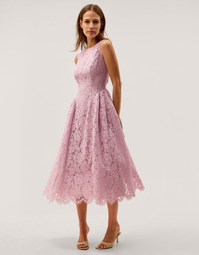 monsoon pink lace dress Lydia Sleeveless Lace Midi Dress Pink | Evening Dresses
