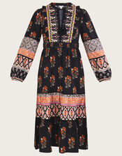 Print Heritage Embroidered Heritage Smock Dress	, Black (BLACK), large
