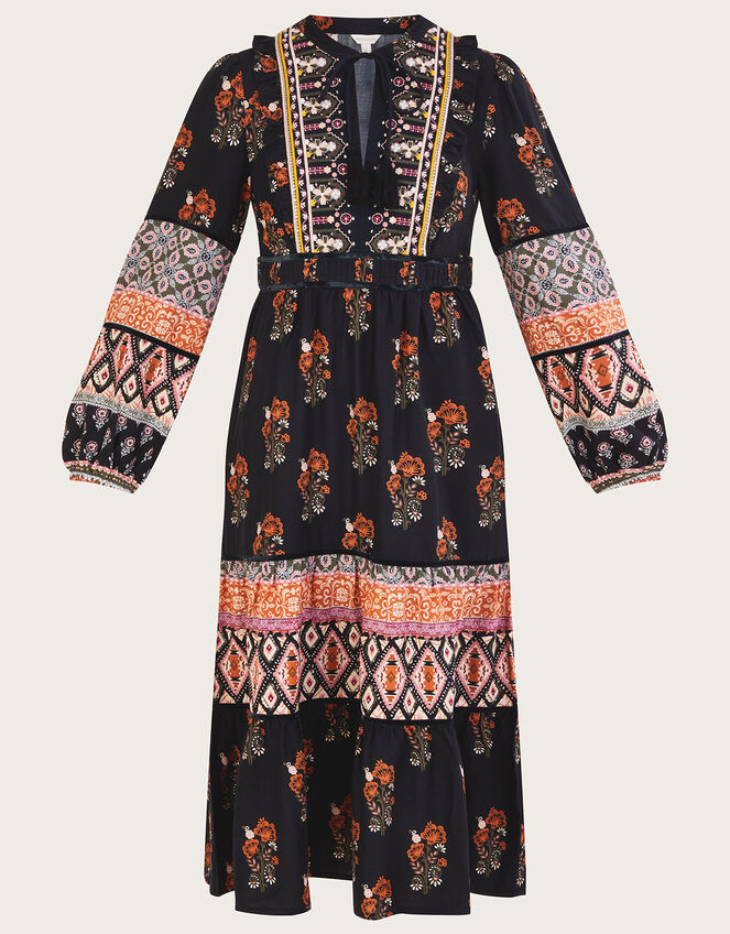 Print Heritage Embroidered Heritage Smock Dress	, Black (BLACK), large