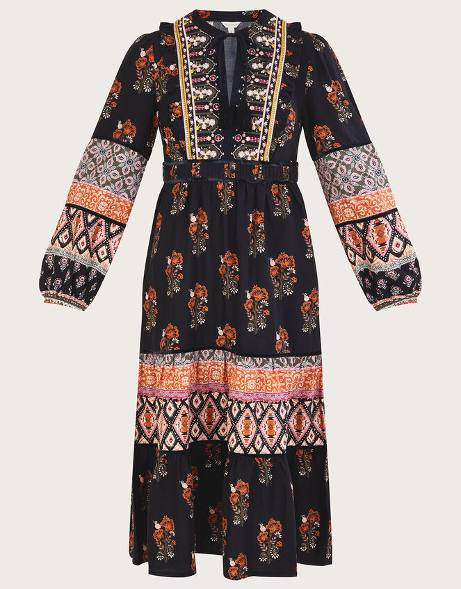 Print Heritage Embroidered Heritage Smock Dress	, Black (BLACK), large