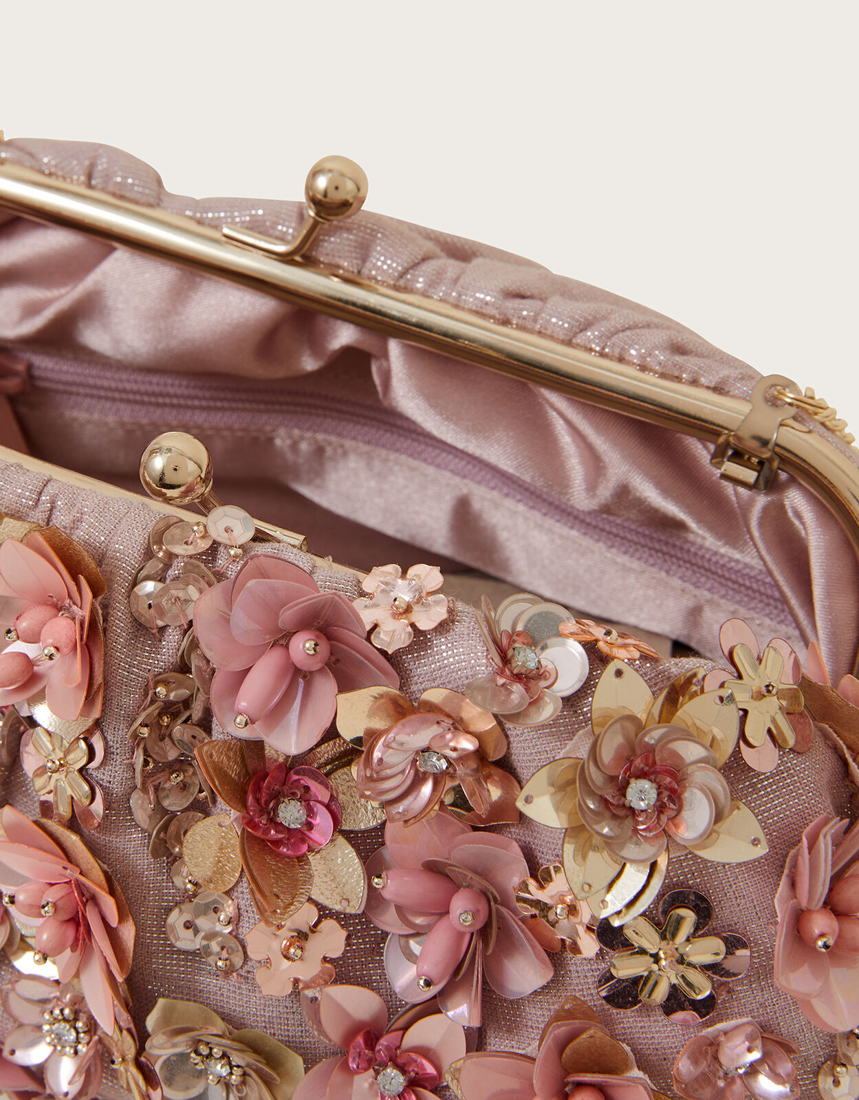 Floral beaded clutch bag on sale