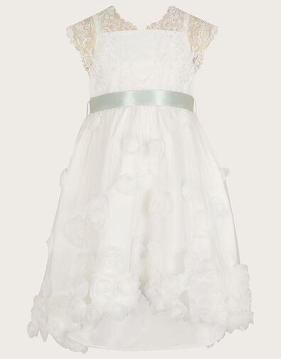 Margot Lace 3D Roses Dress, Ivory (IVORY), large