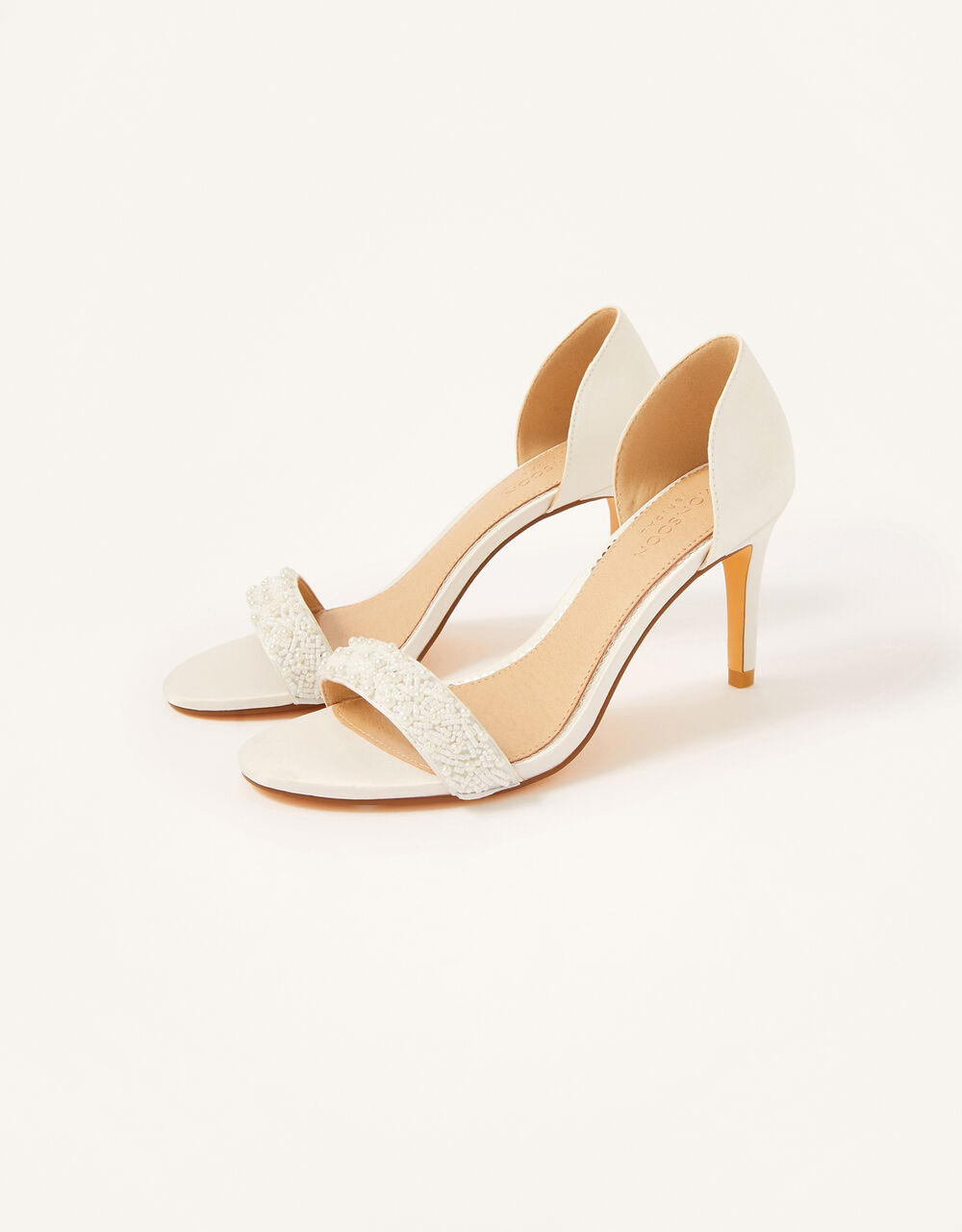 Beaded Peep-Toe Bridal Heels Ivory | Women's Shoes | Monsoon UK.