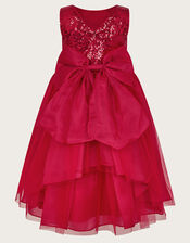 Olivia Sequin Organza Dress, Red (RED), large
