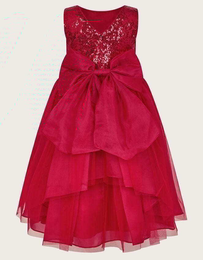 Olivia Sequin Organza Dress, Red (RED), large