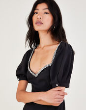 Zenia Trim Shift Dress, Black (BLACK), large