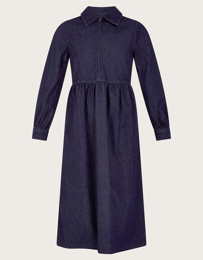 Alana Zip Midi Dress, Blue (INDIGO), large
