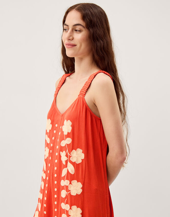 Eliana Floral Embroidered Culotte Jumpsuit Orange