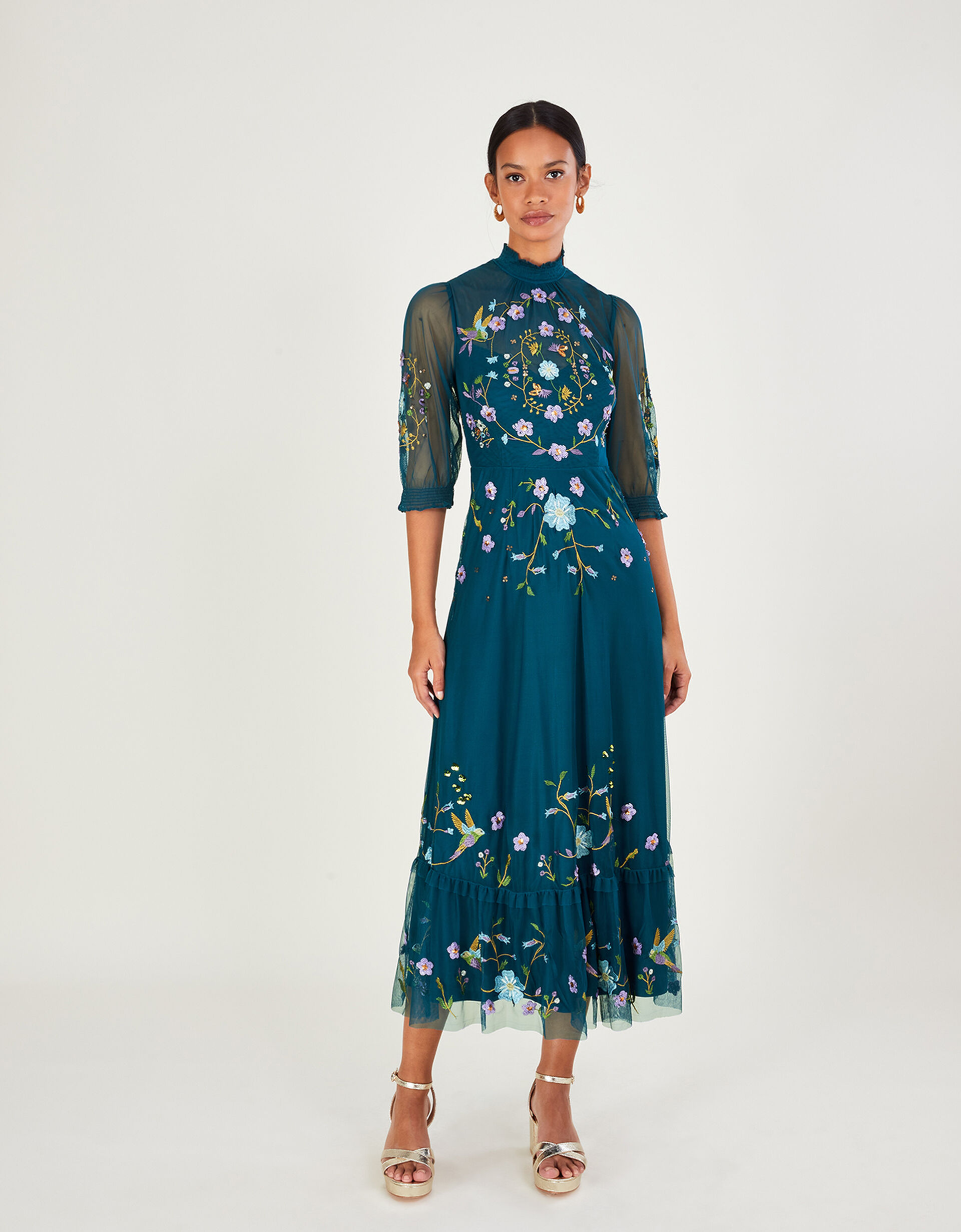 Francesca French Blue Midi Kaftan Dress Natural Indigo Dyes