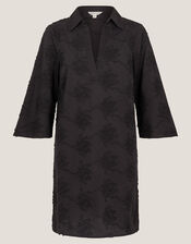 Harika Embroidered Mini Shirt Dress, Black (BLACK), large