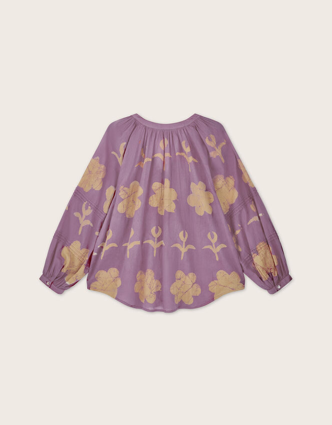East Hendrix Batik Floral Top, Purple (LILAC), large