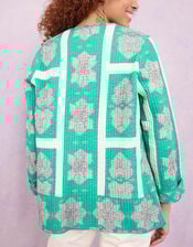 East Ula Print Quilted Jacket, Green (GREEN), large