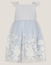 Baby Abigail Embroidered Party Dress, Blue (BLUE), large