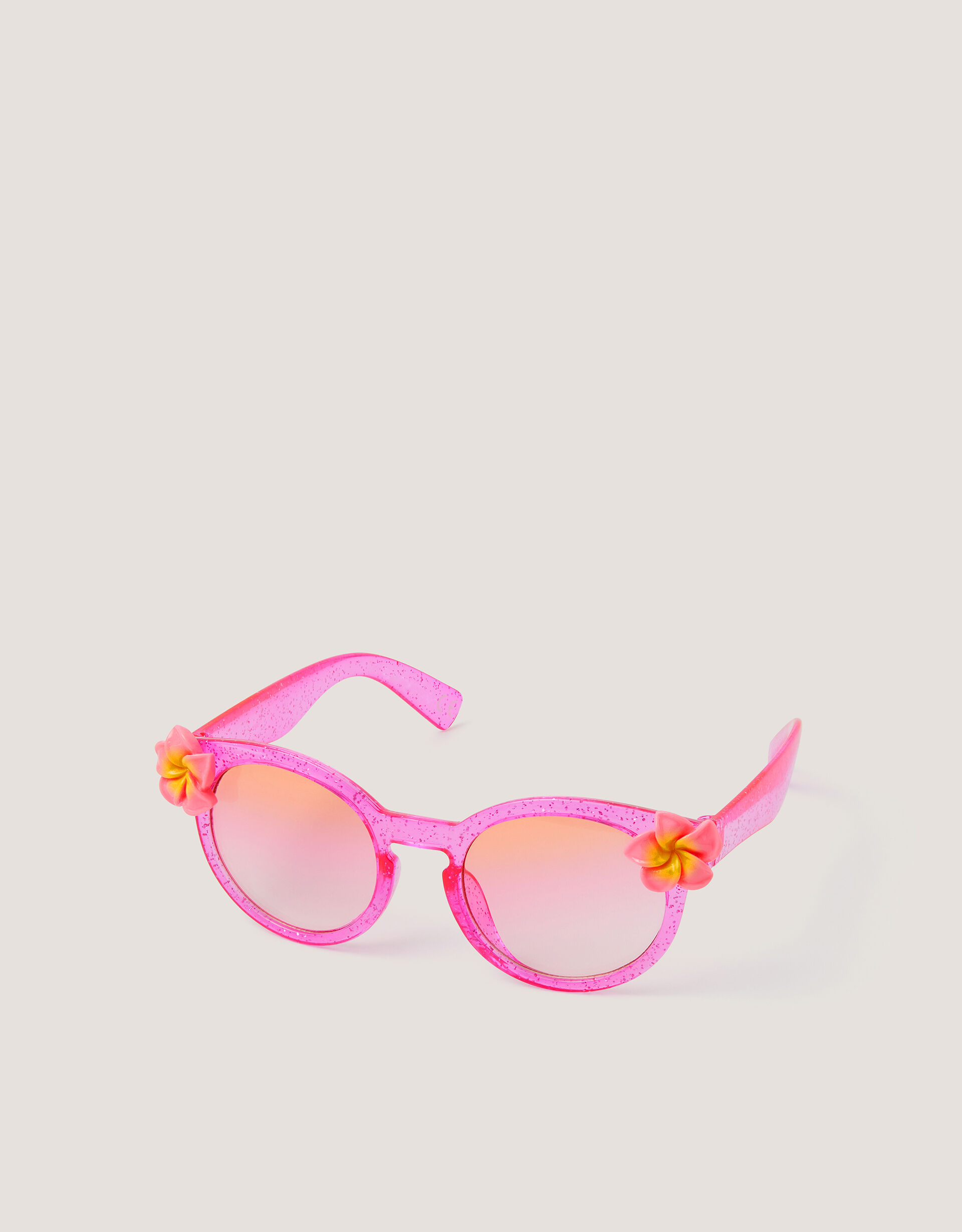 Hibiscus Glitter Round Sunglasses