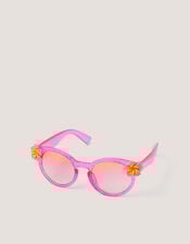 Hibiscus Glitter Round Sunglasses, , large