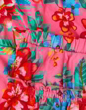 Tropical Floral Jersey Top & Skort Set, Pink (PINK), large