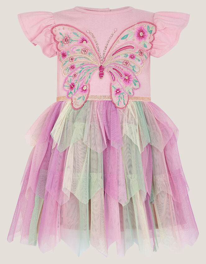 Baby Embroidered Butterfly Disco Dress, Pink (PINK), large
