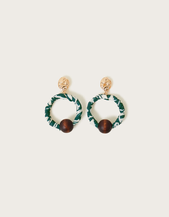 Statement Wooden Bead Hoop Earrings , , large