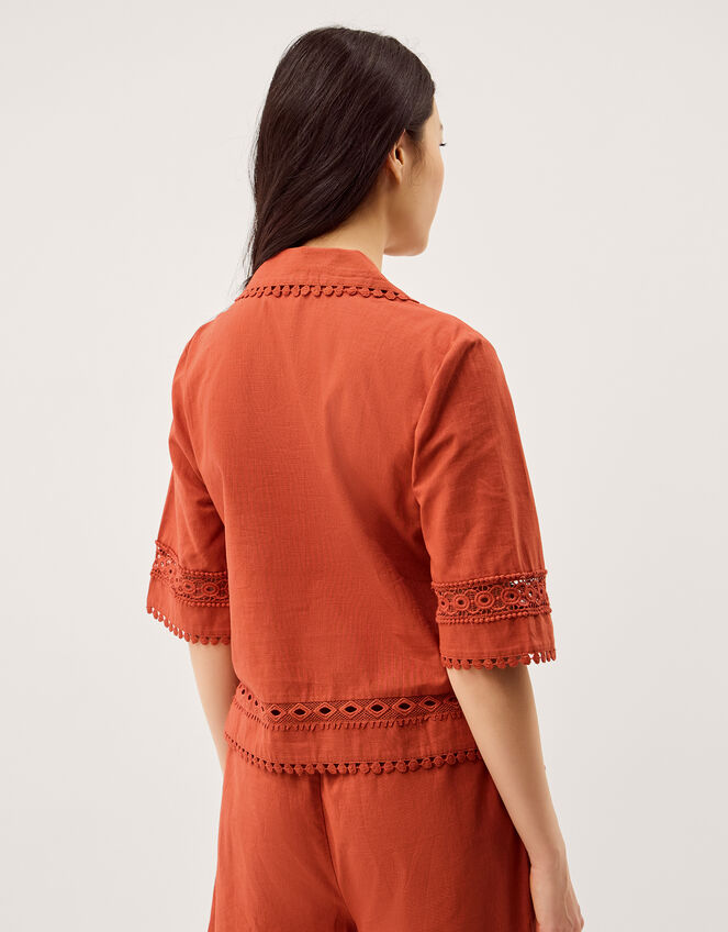 Irina Lace Trim Shirt Orange