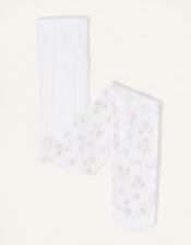 Flower Perlato Print Tights, Pink (PINK), large