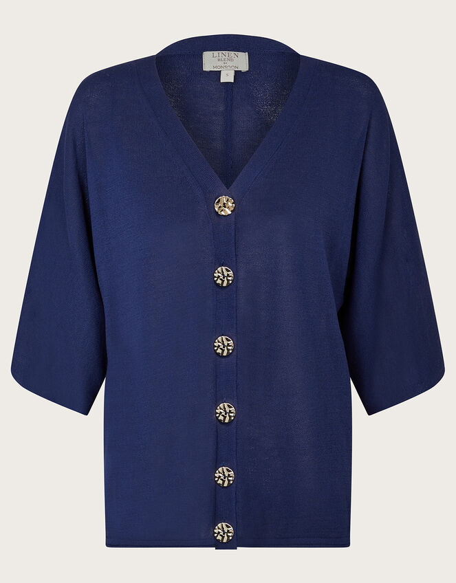 Bea Short Sleeve Cardigan, Blue (NAVY), large