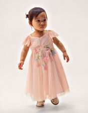 Baby Estella Floral Embroidered Party Dress, Pink (PINK), large