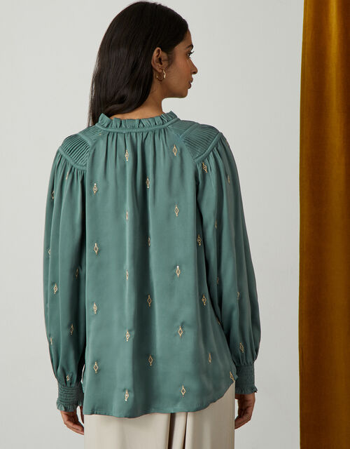 Judy Embroidered Blouse, Green (SAGE), large