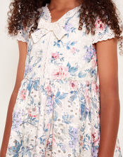 Ashleigh Short Sleeve Broderie Floral Dress, Multi (MULTI), large