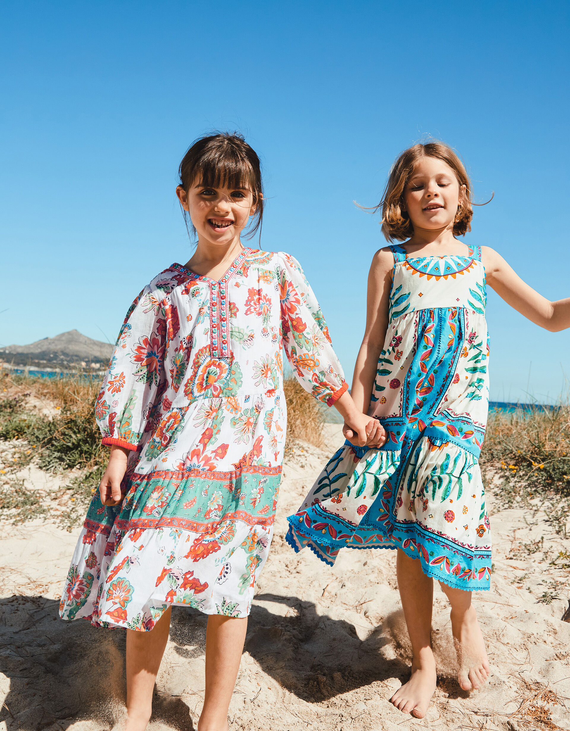 MINI ME Border Kaftan Dress Ivory