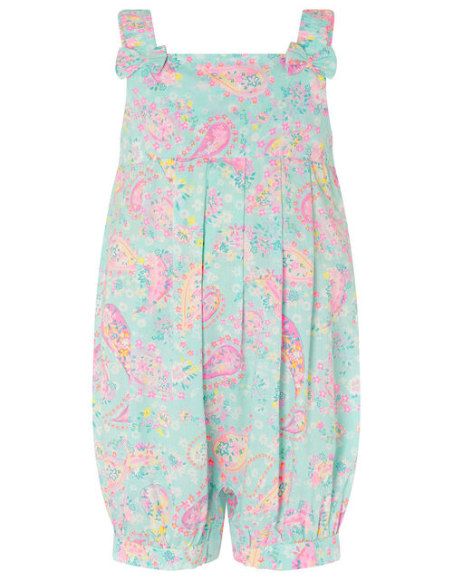 Baby Paisley Romper In Organic Cotton Blue Baby Girl Beach Swimwear Monsoon Uk