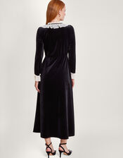 Vali Velvet Tea Dress, Black (BLACK), large