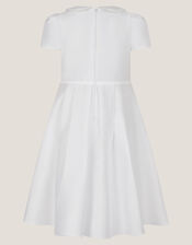 Sicily Pearl Collar Communion Dress, White (WHITE), large