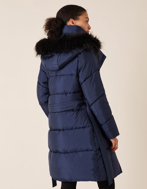 Pasty Long Padded Coat in Recycled Fabric Blue | Coats | Monsoon UK.