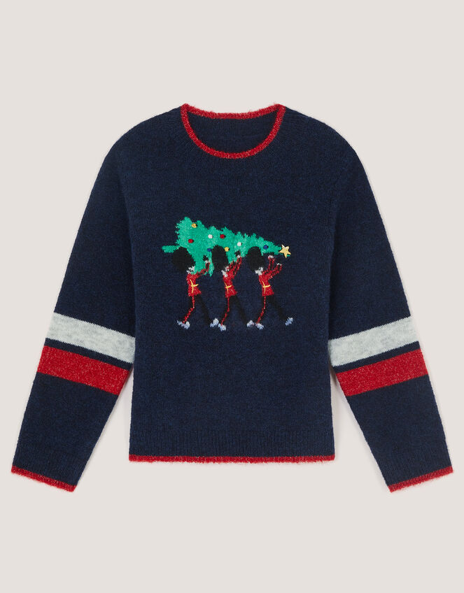 London Guard Knit Christmas Jumper, Blue (NAVY), large