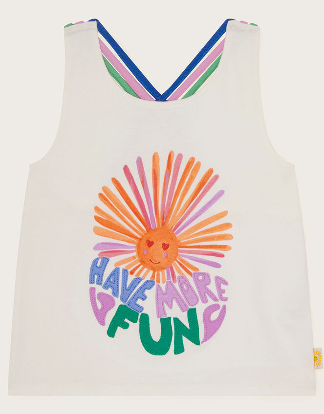 Have More Fun Graphic Vest Top, Ivory (IVORY), large