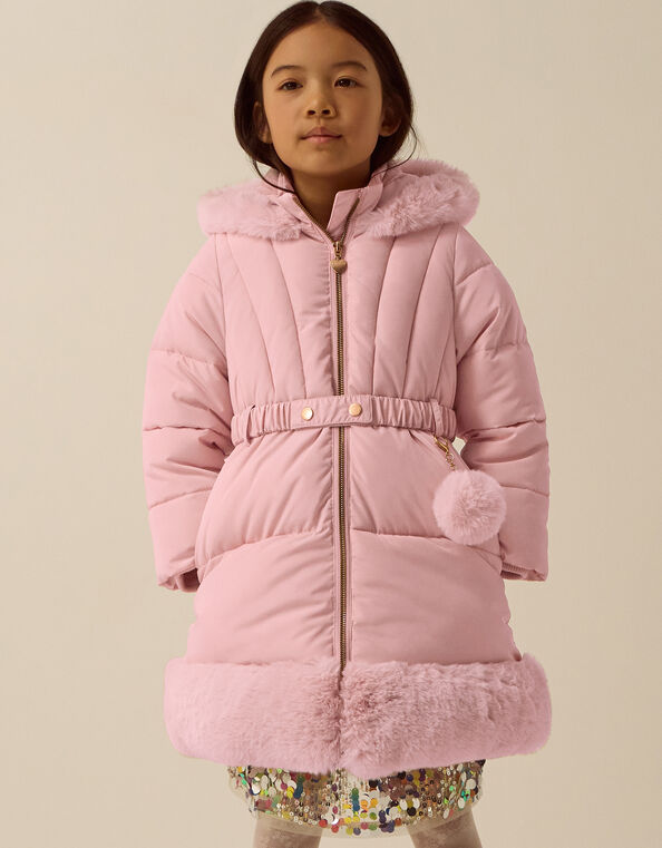 Faux Fur Padded Coat, Pink (PINK), large