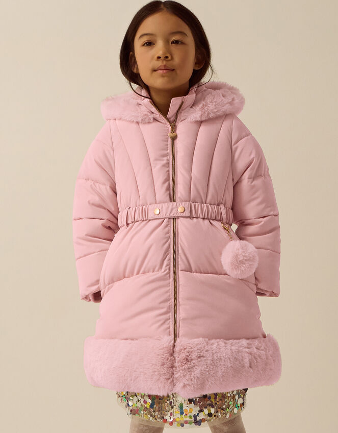 Faux Fur Padded Coat, Pink (PINK), large