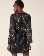 Freyja Sequin Tunic Dress, Black (BLACK), large
