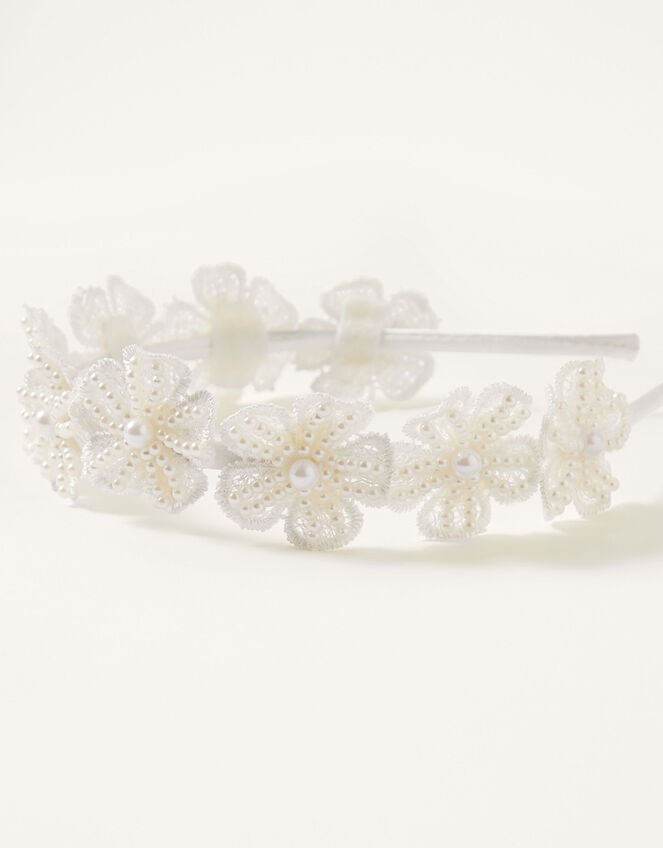 Beaded Flower Headband, , large