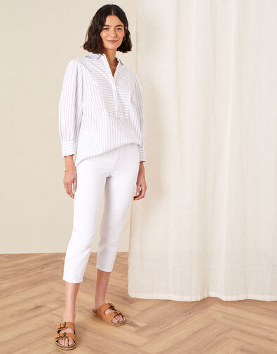 Idabella Cropped Jeans White, White (WHITE), large