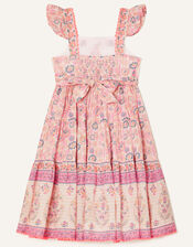 Mix Floral Tiered Maxi Dress, Purple (LILAC), large